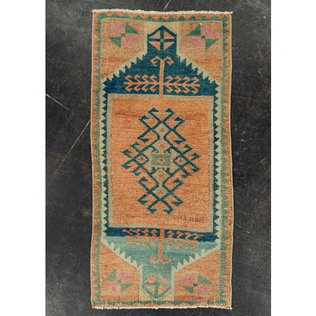 Brown Turkish Mini Rug Oriental Hand Knotted Vintage Rug 1'5" x 2'11" #21245 For Sale - Image 8 of 8