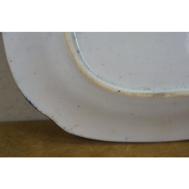 Late 19th Century Antique Chinese Export Canton Blue Willow Gilt Plate Platter Tray 8" For Sale - Image 5 of 10