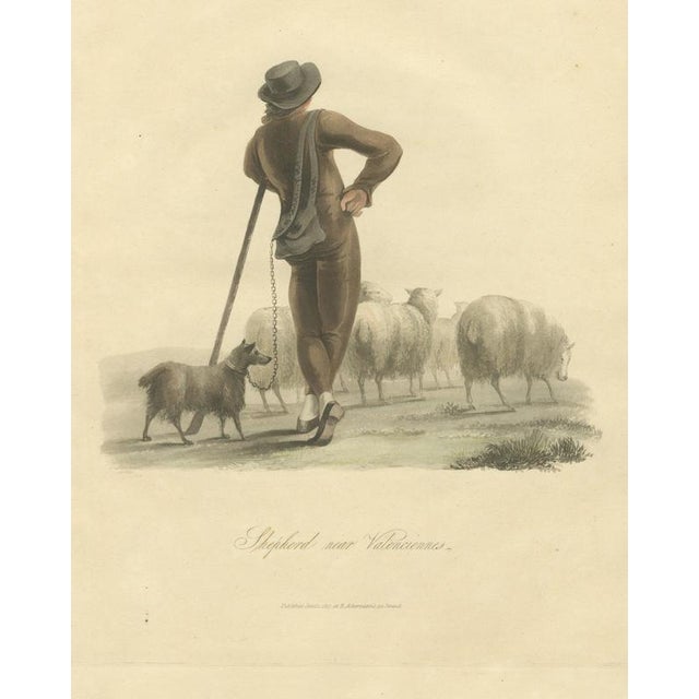 After Miss Semple, Shepherd Near Valenciennes with His Flock, 1817, Engraving For Sale - Image 9 of 9