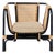 Matthew Izzo Home Quay Black Bamboo and Rattan Lounge Chair With Cushion For Sale