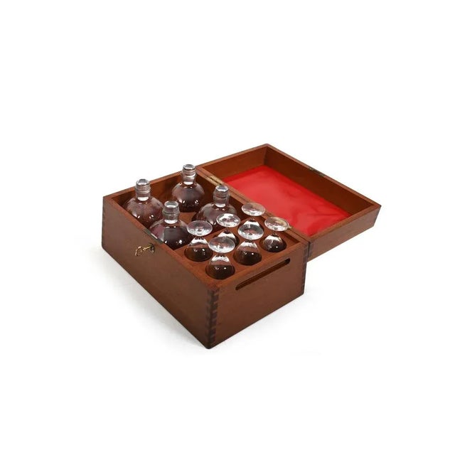 Rare liqueur box by søren willadsen. Made in solid teak. Inside with original bottles and glasses by holmegaard denmark....