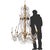 Large Genoese chandelier, in gilded wood and crystal pendants, arranged in elegantly intertwined garlands, subtly colored...