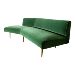 1950s Edward Wormley for Dunbar No. 4756 Wing Shaped Sofa in Mohair and Brass