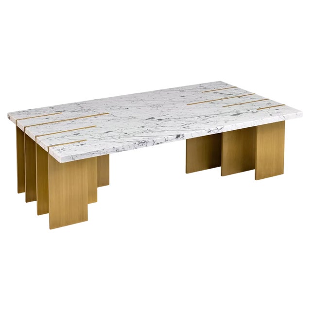 Pianist Carrara Marble Coffee Table by Insidherland For Sale