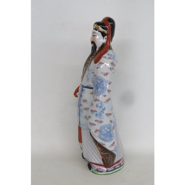 Hand Painted Chinese Porcelain Sanxing Figurine Fu Xing Holding Scroll 5048b For Sale In Miami - Image 6 of 13