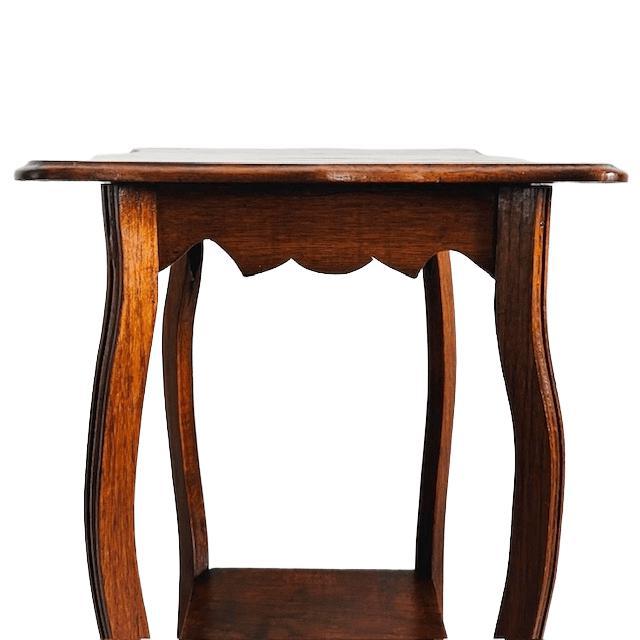 Tall Art Nouveau Plant Table in Oak, 1920s For Sale - Image 3 of 7