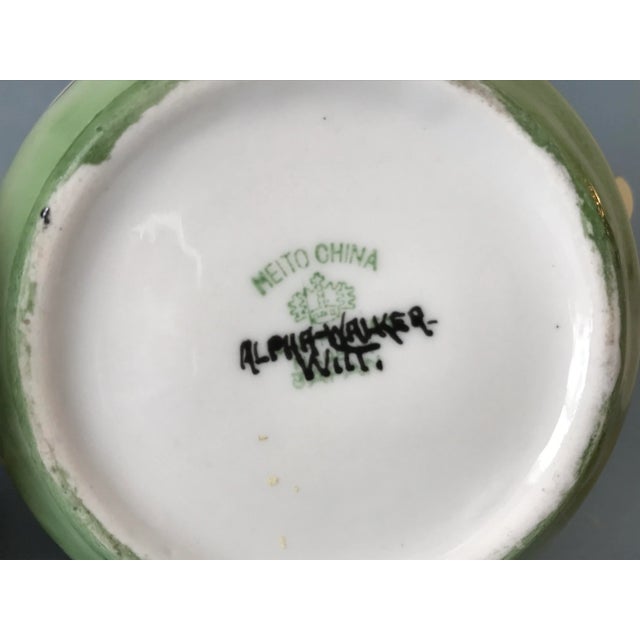 Vintage 1930s Arts & Crafts Hand-Painted Signed "Alpha Walker-Witt" Sugar Creamer Set- 2 Pieces For Sale - Image 9 of 10
