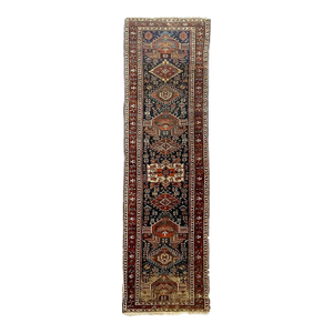 ANCIENT Nomadic Northwest Persian Karaja Runner Rug 3.2 x 13.5