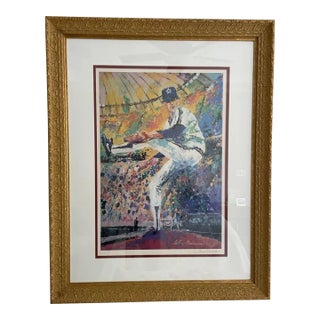 1980s “Gaylord Perry” 1982 Lithograph by LeRoy Neiman – Hand Signed – 39” X 30” Framed For Sale