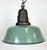 Industrial Green Enamel Factory Lamp with Cast Iron Top, 1960s For Sale - Image 6 of 17