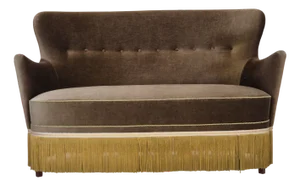 Danish 2-Seater Sofa in Green Furniture Velour, 1960s
