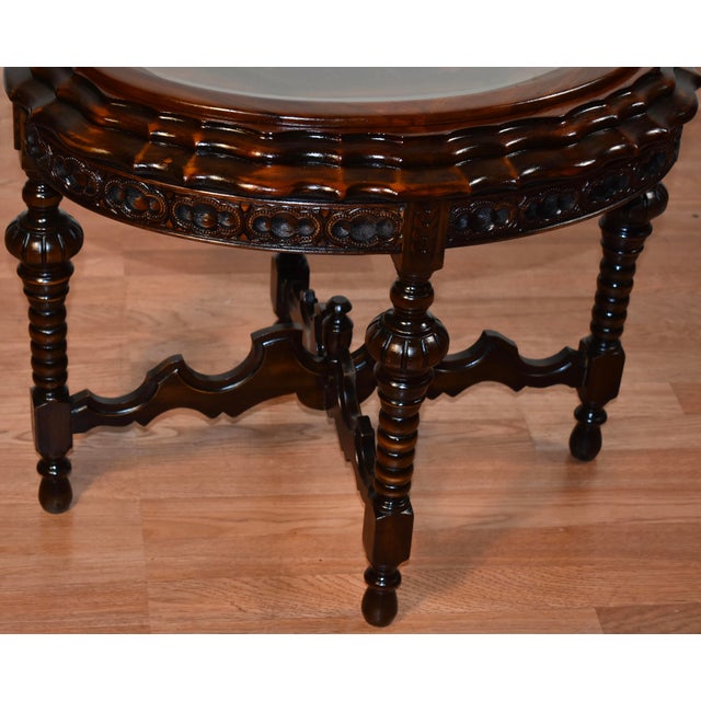 1910 Wisconsin Furniture Co. French Walnut Inlay Glass Tray Coffee Table Chairish