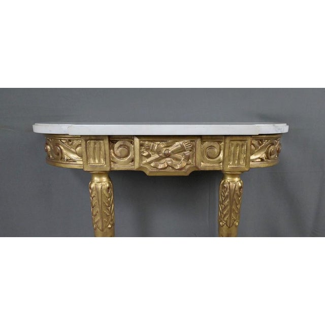 Louis XVI Console Table in Marble and Giltwood, 20th Century For Sale - Image 9 of 17