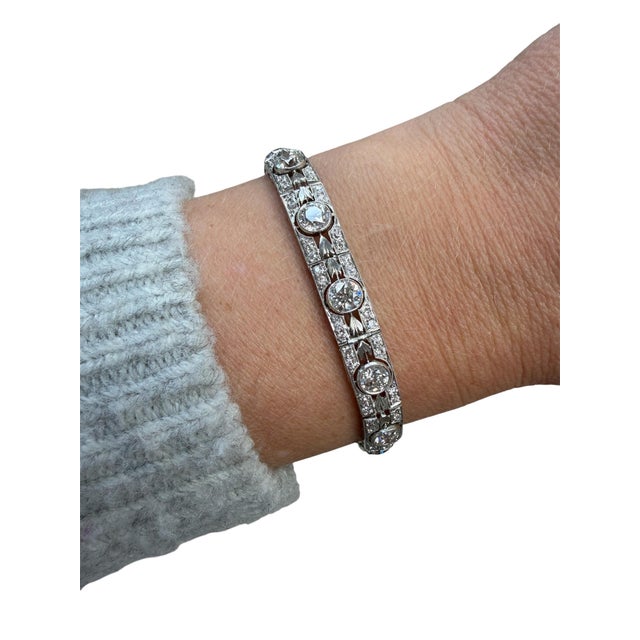 1920s 1920s Tiffany & Co., Art Deco Diamond Bracelet, Platinum For Sale - Image 5 of 5