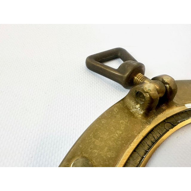 Ship Porthole Wall Mirror in Brass, 20th Century For Sale - Image 9 of 11