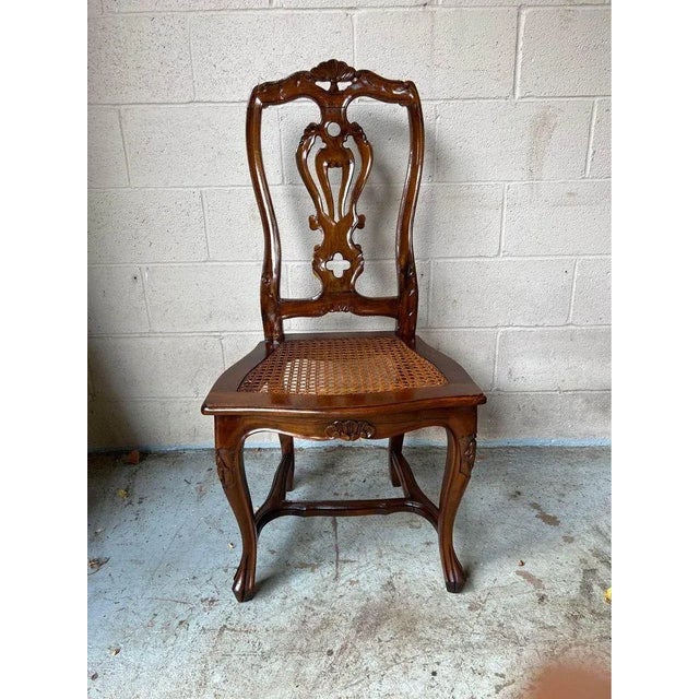 Mid 20th Century Pair of Vintage French Provincial Style Cane Seat Side Chairs For Sale In Washington DC - Image 6 of 10