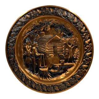 1960s CopperCraft Guild Copper Plate Tray Wall Hanging For Sale