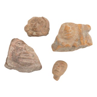 Pre-Columbian Terracotta Clay Figural Fragments, 4 For Sale