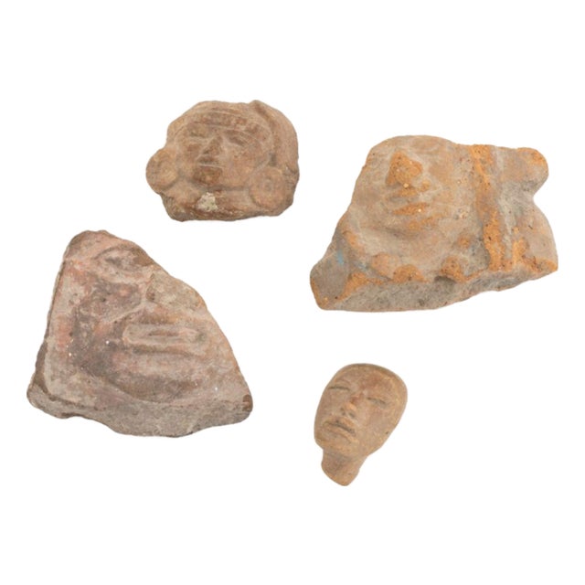 Pre-Columbian Terracotta Clay Figural Fragments, 4 For Sale