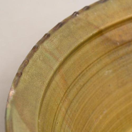 Ceramic Rustic Ceramic Plate Vase in Green Tone, 1940s For Sale - Image 7 of 17