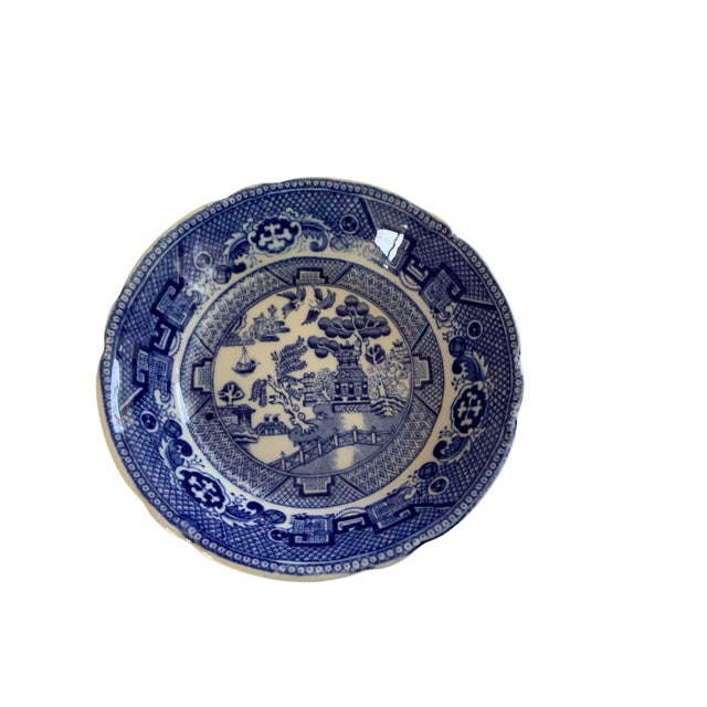 Antique Allertons Ltd Blue Willow Fruit Berry Bowls Set of 3 Made in Staffordshire England c. 1920s. Approximately 1" High...