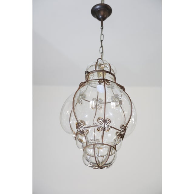 1970s Large Size Transparent Colour Venetian Lantern, Seguso Murano Glass For Sale - Image 15 of 16