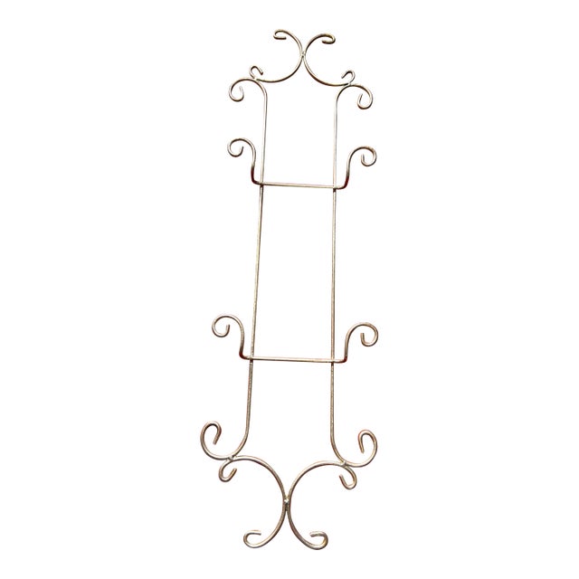 Skinny Metal Wired Vintage Wall Hanging Plate Holder For Sale