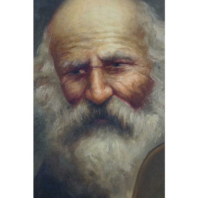 Textile 20thC Italian Oil Painting "Street Singer" R. Figarios Boy Guitarist Gilt Framed For Sale - Image 7 of 13