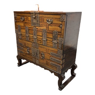 Korean Drop Front Storage Desk, Antique For Sale