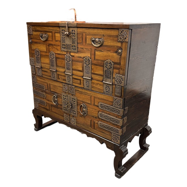Korean Drop Front Storage Desk, Antique For Sale