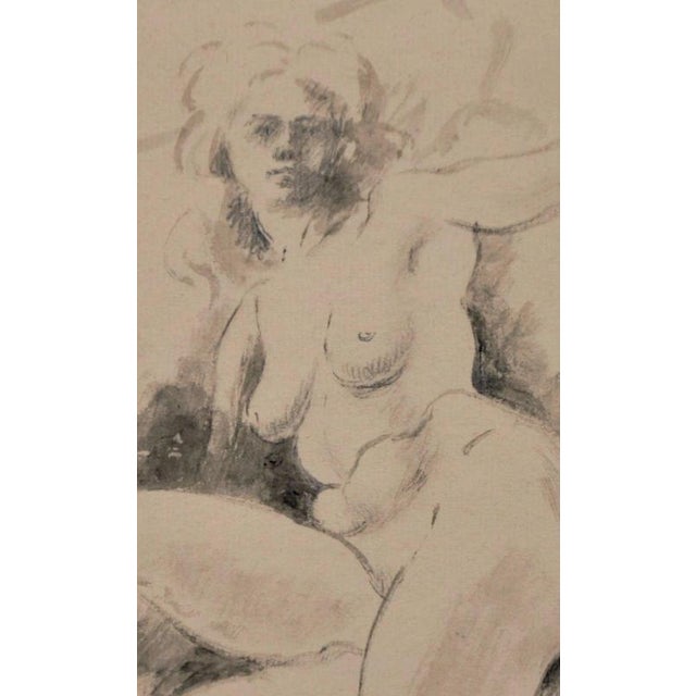 Franklin White, Reclining Female Nude Figure Drawing Study, 20th Century, Pencil on Paper For Sale - Image 3 of 7