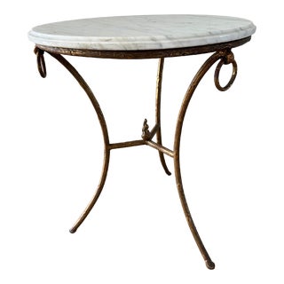 Jean-Michel Frank Style French Marble Top Gueridon Table For Sale