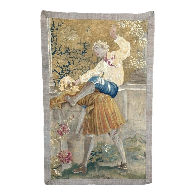 17th Century Brussels Tapestry Panel With Courtly Figure - 5'0'' X 3'0'' For Sale