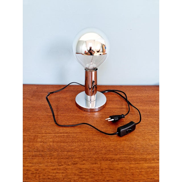 Space Age Table Lamp in Chrome Metal, 1970s For Sale - Image 10 of 11