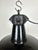 Mid-Century Modern Industrial Black Enamel Factory Lamp with Cast Iron Top, 1960s For Sale - Image 3 of 15