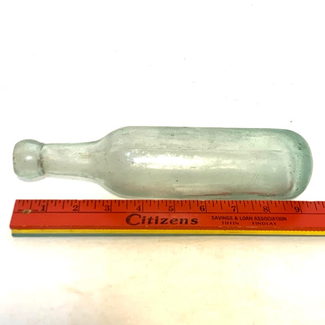 Late 19th Century Victorian Aqua Glass Round Bottom Bottle For Sale - Image 12 of 12