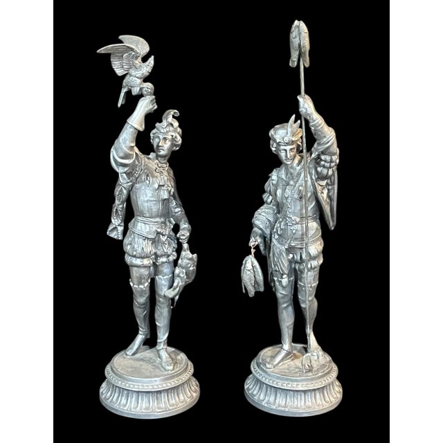 Silver Silver Spelter Statues For Sale - Image 8 of 9
