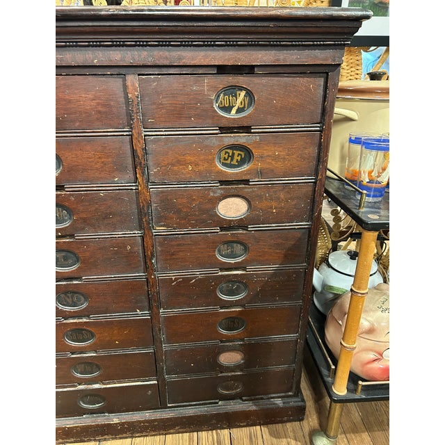Large Antique Amberg File & Index Company Letter File Cabinet For Sale - Image 11 of 18