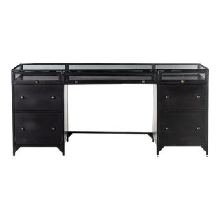 Four Hands Shadow Box Executive Desk - Black For Sale