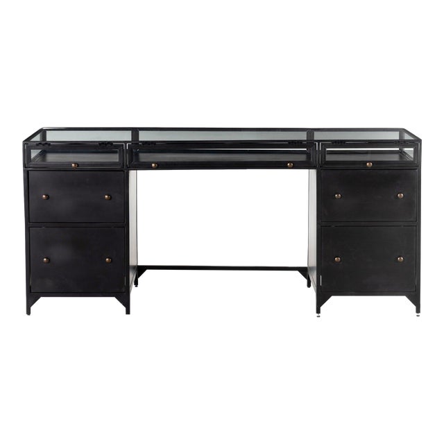 Four Hands Shadow Box Executive Desk - Black For Sale