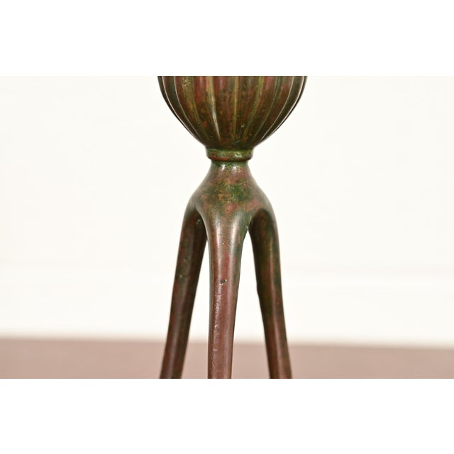 Metal Tiffany Studios New York Bronze Candlestick, Circa 1910 For Sale - Image 7 of 14