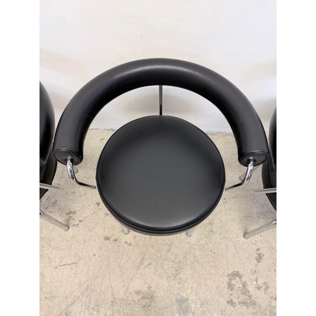 Metal Perriand, Jeanneret and Corbusier Lc7 Dining Chairs for Cassina - Set of Four For Sale - Image 7 of 15