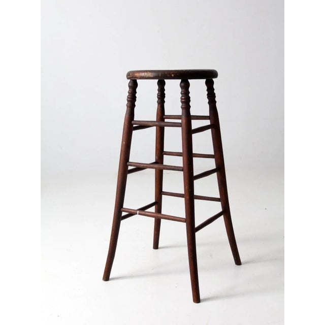 Antique Wooden Stool For Sale - Image 6 of 12