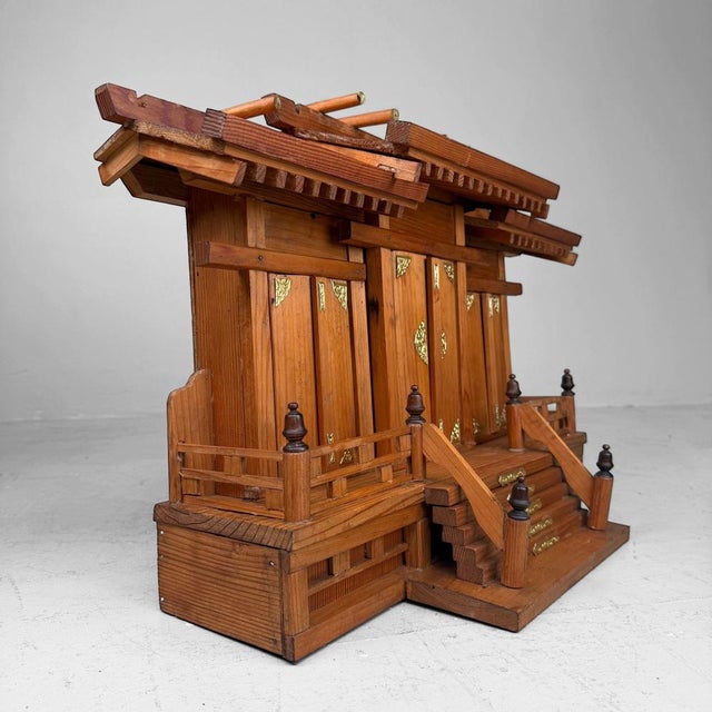 Japanese Kamidana Sanja-Miya Home Shrine Wooden Temple, 1980s For Sale - Image 11 of 13