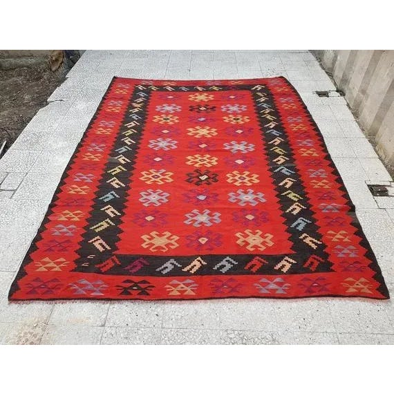 1970s Vintage Turkish Kilim Rug - 7′3″ × 9′4″ For Sale In Philadelphia - Image 6 of 10