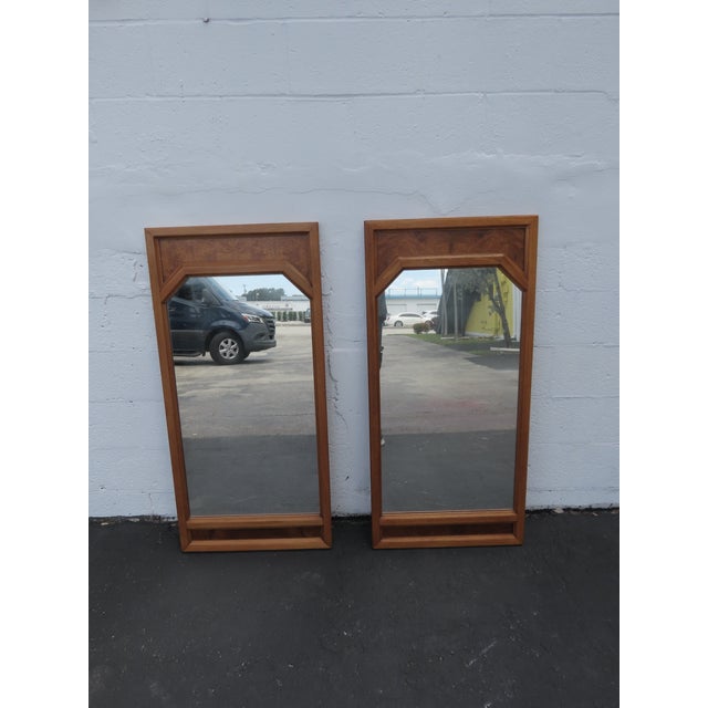 Mid-Century Modern Basic Witz Mid Century Wall Bathroom Vanity Mirrors a Pair 6578 For Sale - Image 3 of 8