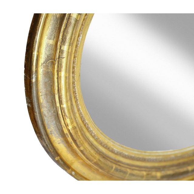 20th Century, Antique Oval Giltwood Mirror W/Original Glass For Sale - Image 11 of 11
