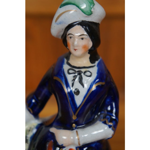 Ceramic Antique Staffordshire Porcelain Scottish Highlander Shepherd Figurine For Sale - Image 7 of 11