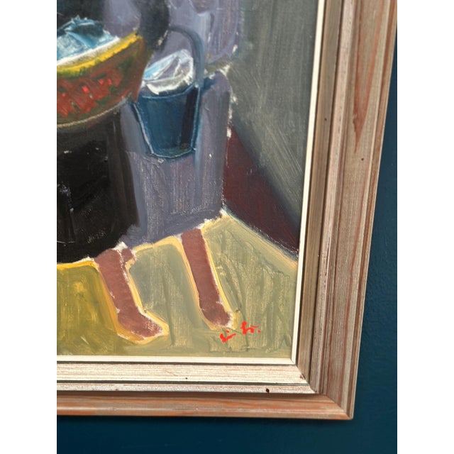 Erik Lo, Figures, 1950s, Oil on Canvas, Framed For Sale - Image 10 of 17