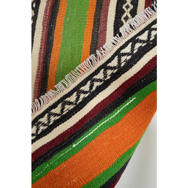Long and Narrow Handmade Staircase Turkish Wool Kilim Runner 2'5" X 10'10" For Sale - Image 10 of 12